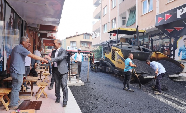 Ağadere Caddesi’ne ikinci tabaka asfalt serildi