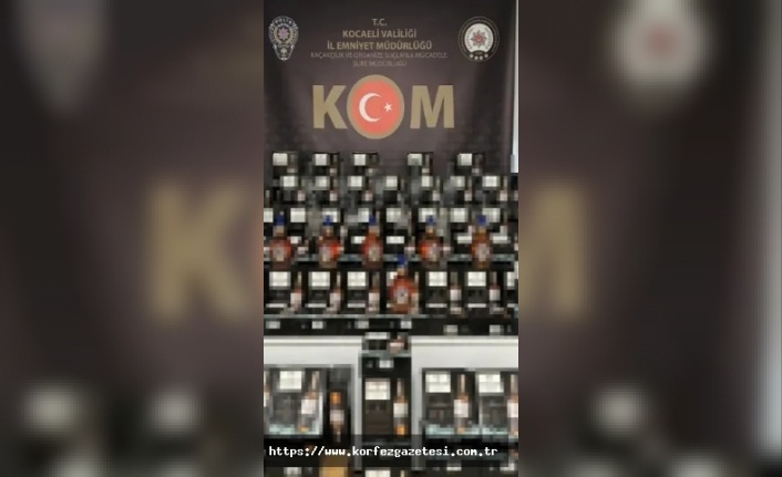 KOCAELİ' DE SAHTE RAKI VE VİSKİ İLE190 BANDROL ELE GEÇİRİLDİ