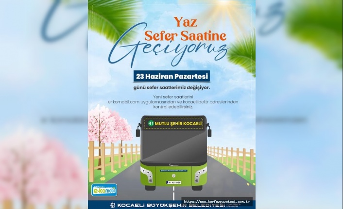 KOCAELİ TOPLU TAŞIMADA YAZ TARİFESİNE GEÇİYOR