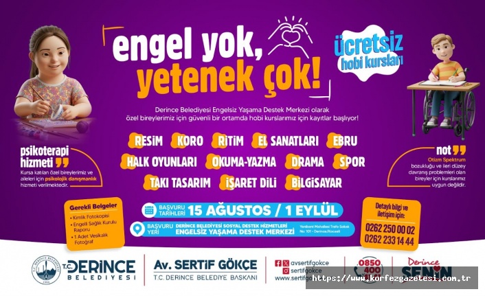 Derince’de Engel Tanımayan Yetenekler İçin Yeni Kurs Dönemi Başlıyor