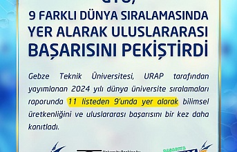 GTÜ 11 farklı dünya üniversitesi sıralamasında 9. sırada yer aldı