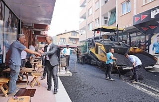 Ağadere Caddesi’ne ikinci tabaka asfalt serildi