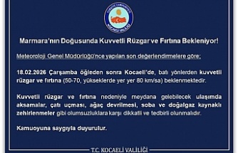 Kocaeli’de Kuvvetli Rüzgar ve Fırtına Uyarısı