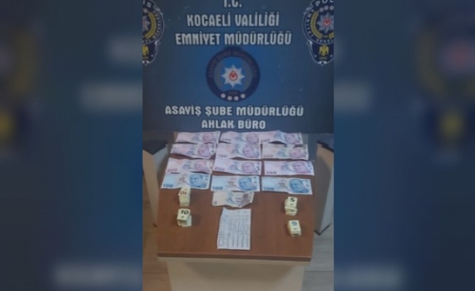 Y.K. isimli şahsın iş yerinde kumar oynattığı tespit edildi