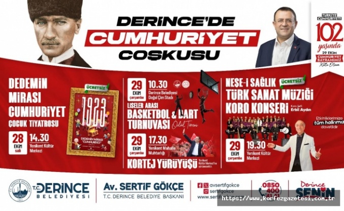 Derince’de Cumhuriyet Bayramı İki Günlük Etkinliklerle Kutlanıyor